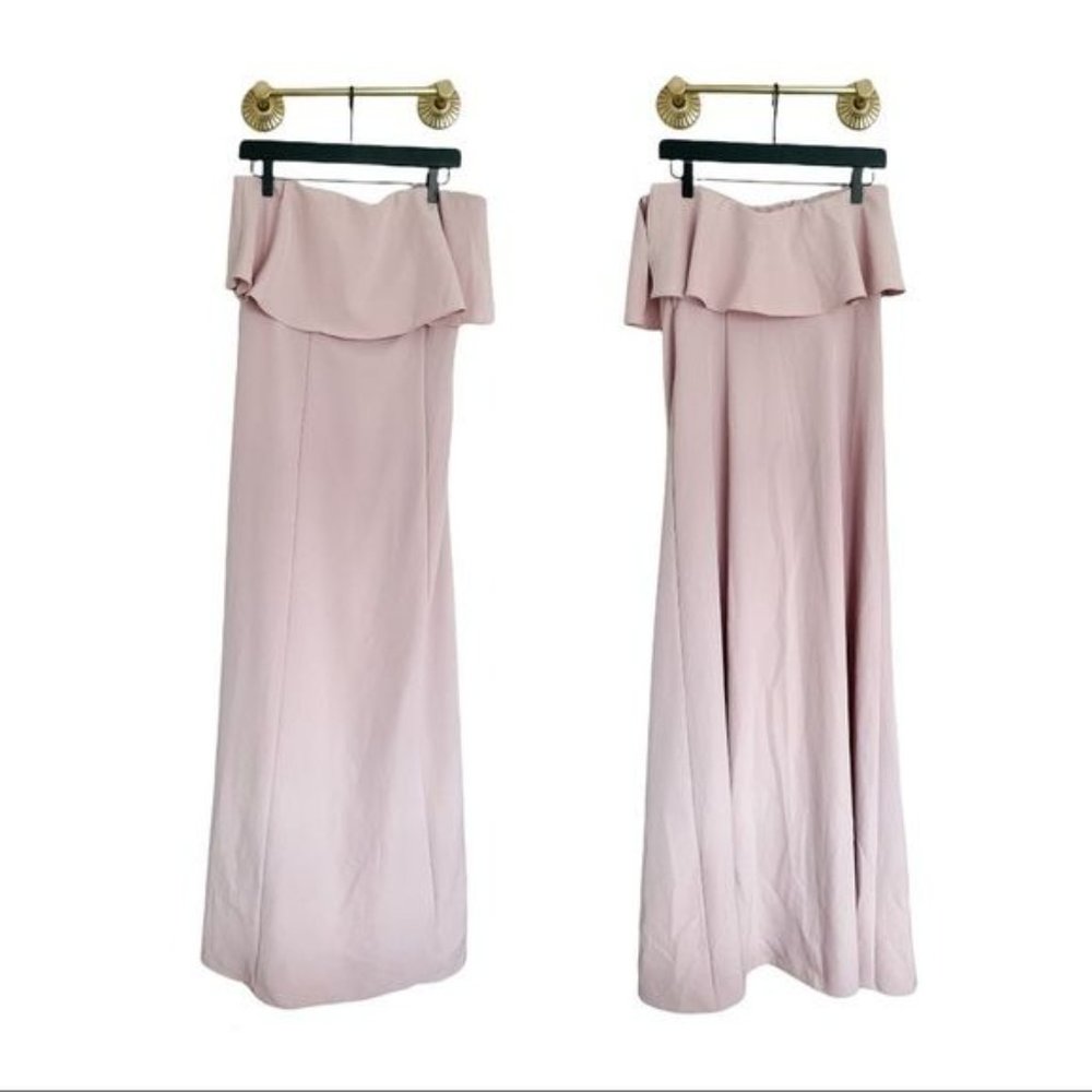 Show Me Your Mumu Women's Pink Monaco Ruffle Gown Size Large - Picture 2 of 10